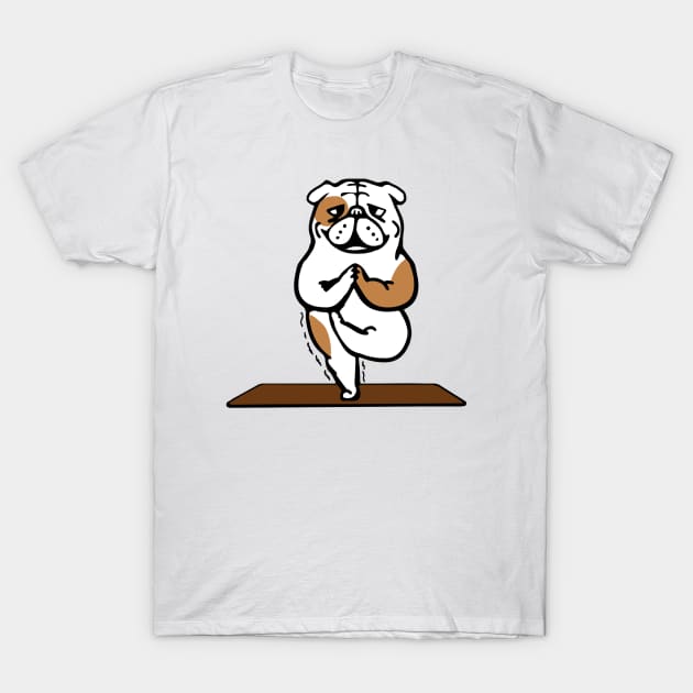 English bulldog yoga T-Shirt by MasutaroOracle